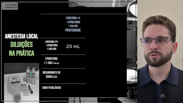 Anestesia: lidocaína, epinefrina, diluições, técnica